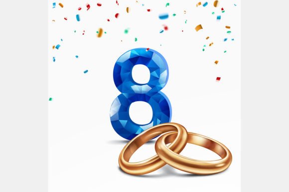 Blue Number 8 and Golden Wedding Rings: A Designer's Guide to Celebration