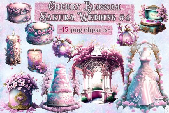 Designing with Cherry Blossom Sakura Wedding #4 Clipart