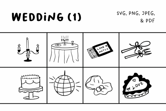 Timeless Charm: Using the Elegant Wedding Illustrations Set