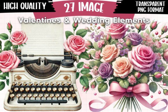 Valentines & Wedding Elements Clipart P1: A Designer's Toolkit