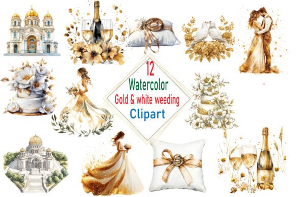 Watercolor Gold and White Wedding Clipar: A Designer's Guide