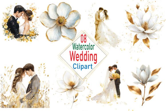 Watercolor Wedding Clipart PNG Bundle: A Designer's Toolkit