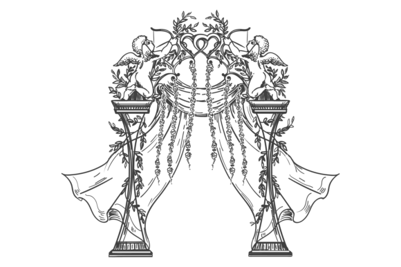 Wedding Arch Sketch: Hand Drawn Ceremony Details