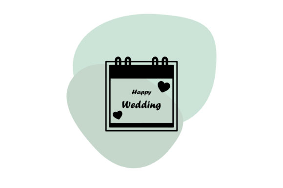 Wedding Black Shape Calendar: A Sophisticated Design Asset