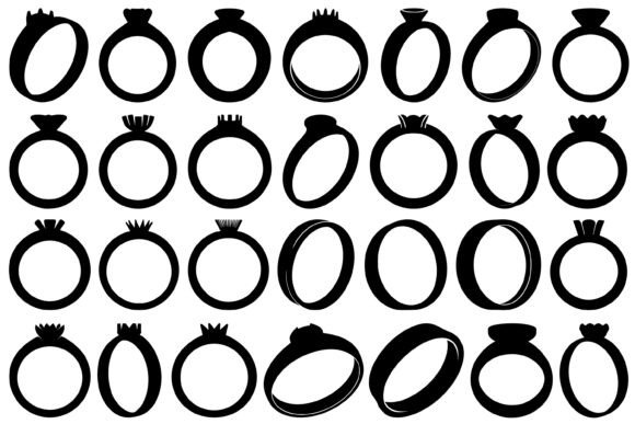 Wedding Ring Silhouette SVG Bundle: Perfect for Designers