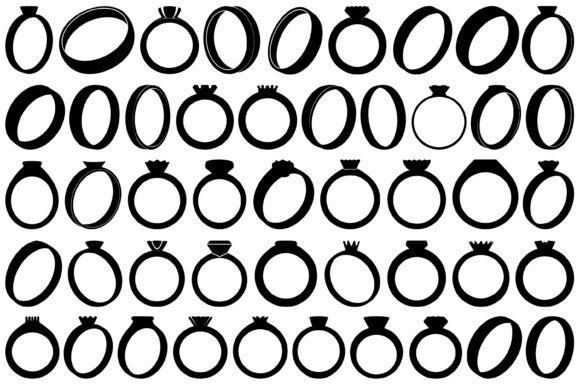 Wedding Ring Silhouettes: Essential SVG Design Assets
